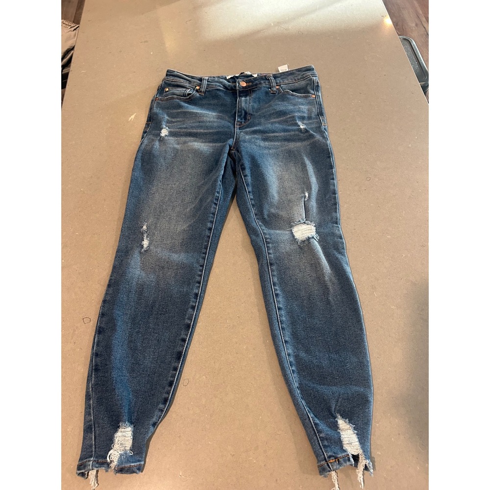 Celebrity Pink The Rider Tapped Out Distressed Skinny Jeans Blue Womens 11/30